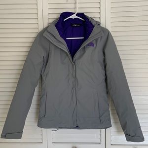 The North Face Ski jacket XS grey and purple